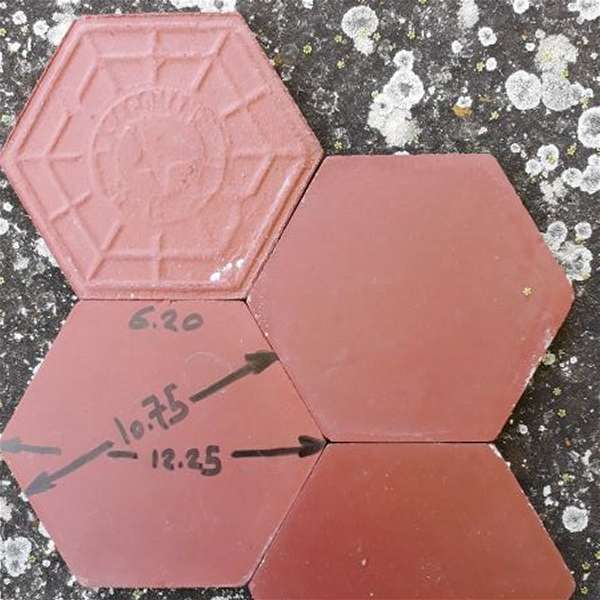 tomettes anciennes de récupération origine d'Apt 11x11 cm format hexagonal