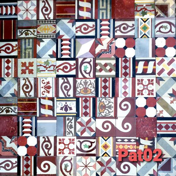 Patchwork de carreaux en ciment anciens