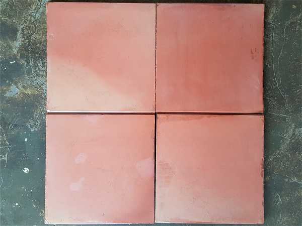 Feuillet terre cuite ancien mécanique Fournès format carré 33x33 cm couleur flammée